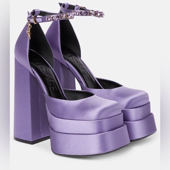 Versace Women's Medusa Aevitas Double Platform Pumps Size 10B - Picture 1 of 11